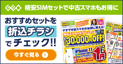 画像：格安SIMのご契約でiPhone11が１円！