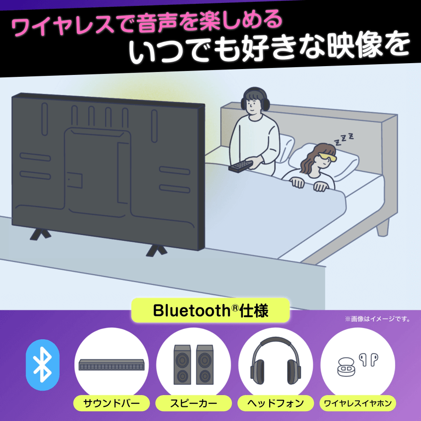 ワイヤレスで音声を楽しめる いつでも好きな映像を