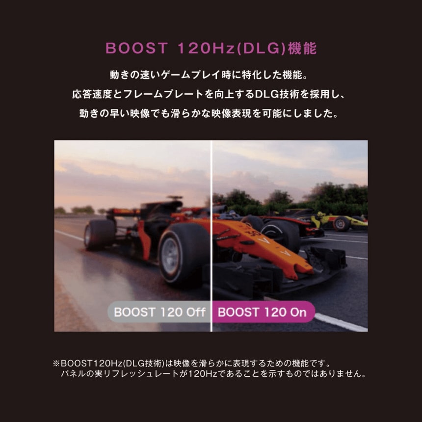 BOOST 120Hz(DLG)機能
