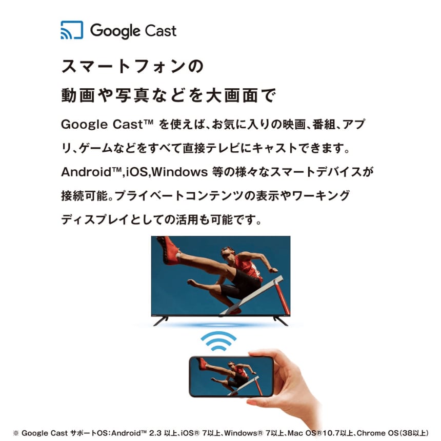 スマートフォンの動画や写真などを大画面で