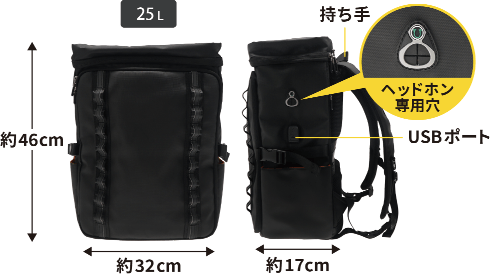 無重力リュック　スクエアタイプ GRHGD-MDPNPB05BK 製品情報1