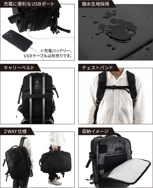 無重力リュック 拡張タイプ GRHGD-MDPNPB06BK 製品情報2