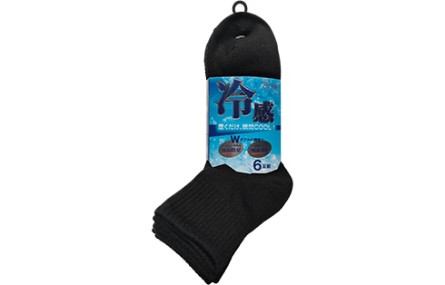 ＜メンズ＞冷感ハーフソックス６足組 GRJLS-GMCHS6P26SS BK 製品サムネイル画像01