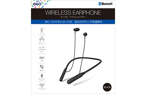 BTネック式イヤホン カナル型 NK08 GRTOP-BTNE NK08 BK 製品画像01