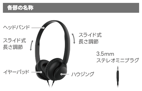 音楽用ヘッドホン 19P03 各色 GRTW-MSH 19P03 製品画像02