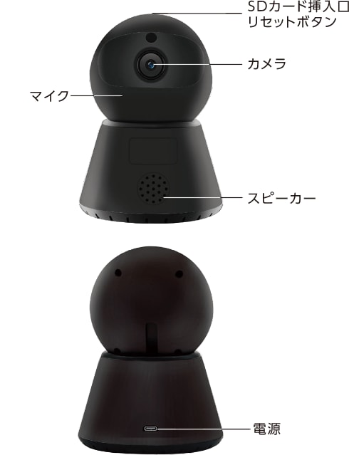 WIFI接続 どこでも防犯カメラ FG-SCAM03-G-BK 製品情報2