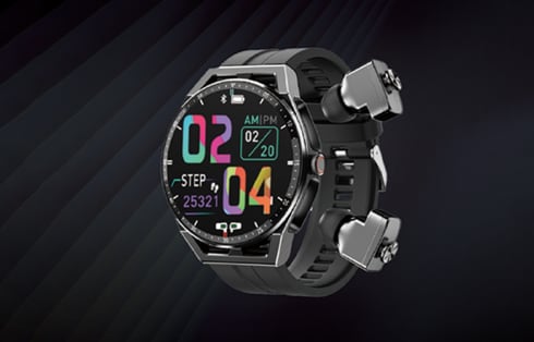 スマートウォッチ×完全ワイヤレスイヤホン GH-SMWGB-BK 使用イメージ