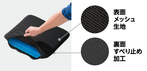 ゲルクッション　スクエアタイプ GRTC-GC 4237 BK 製品情報1