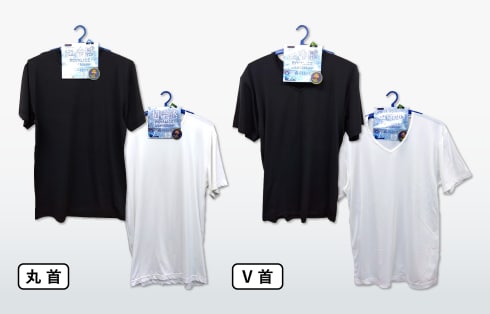 ナイロンベア天 半袖丸首/V首T　M・L・LL　各色 12270 使用イメージ