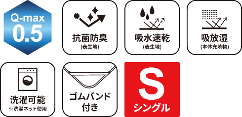 超ひんやり接触冷感敷きパッド シングル GRCN-SCLQS100200BL 製品特徴