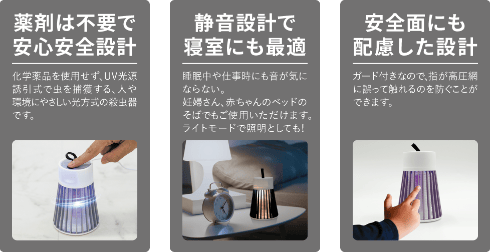 電撃虫キャッチャー グレー M16-42-02 製品情報2
