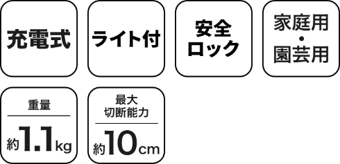 充電式コードレスチェーンソー SGD-CS-01 製品特徴