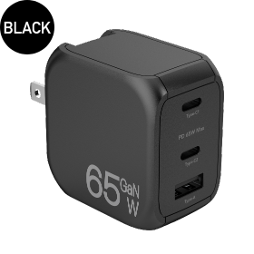 PD対応AC急速充電器65W GH-ACU3GB-BK 製品画像1