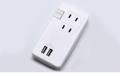 USBポート付 モバイル電源タップ 3口+2ポート(各色)の使用イメージ