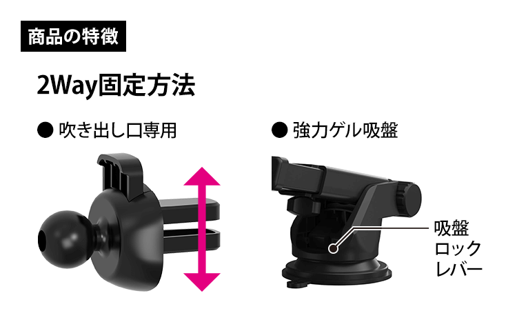 車載用ワイヤレス急速充電スマホホルダー GRSEI-T9 - GEO Online/ゲオ