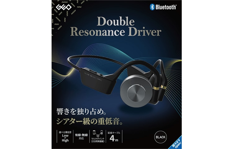 ダブルレゾナンスドライバーヘッドホン SW22 GRJS-DRDH SW22 BK - GEO