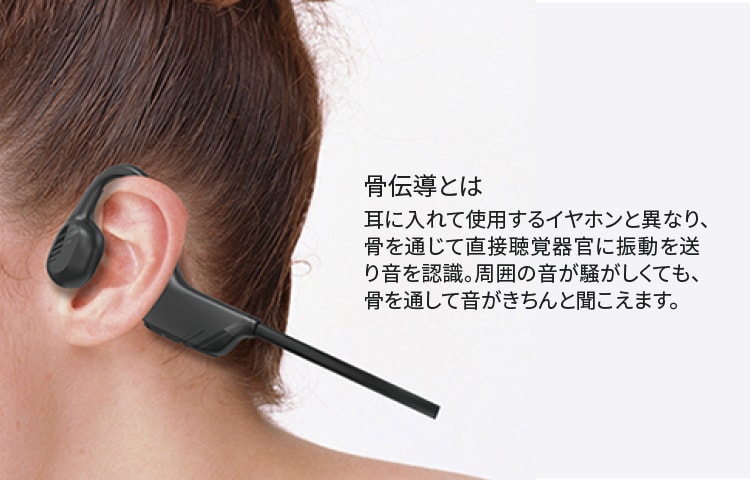 骨伝導ワイヤレスヘッドホンIP68 X60-3 GRSD-BCH X60-3 BK - GEO