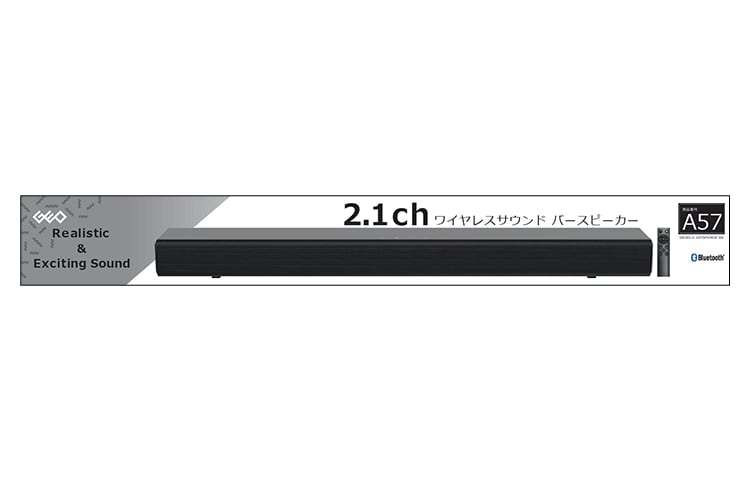 2.1chワイヤレスサウンドバースピーカー GRJID-2.1BTSPK90W BK - GEO