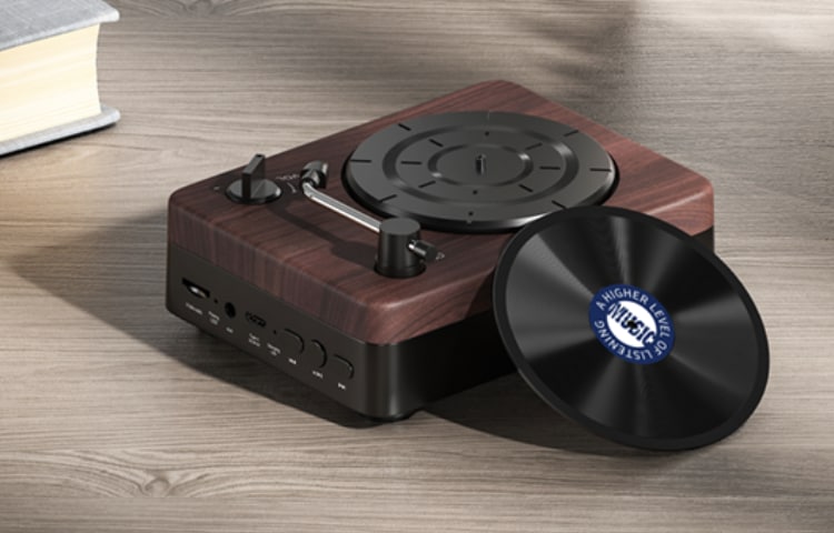 大人のターンテーブル型スピーカー Bluetooth対応ターンテーブル型スピーカー GRKOS-SPKBT330BR - GEO
