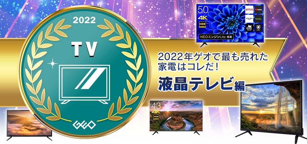 2022年ゲオ売上ランキング 家電 液晶テレビ編