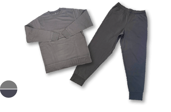 あったかスウェットセットアップ ライトグレー×ダークグレー