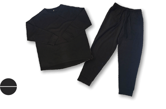 あったかスウェットセットアップ ブラック×ブラック