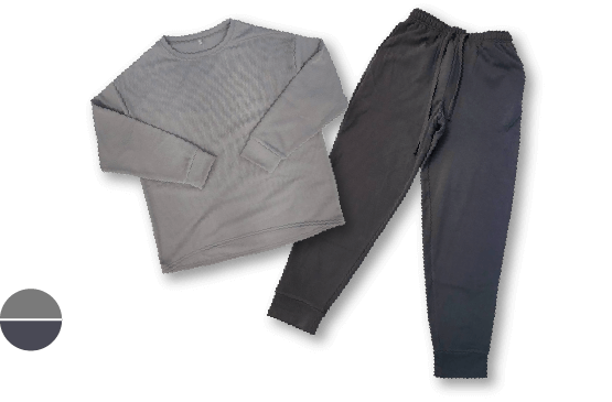 あったかスウェットセットアップ ライトグレー×ダークグレー
