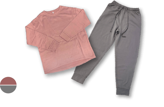 あったかスウェットセットアップ ダスティピンク×ライトグレー
