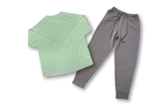 あったかスウェットセットアップ ミントグリーン×ライトグレー