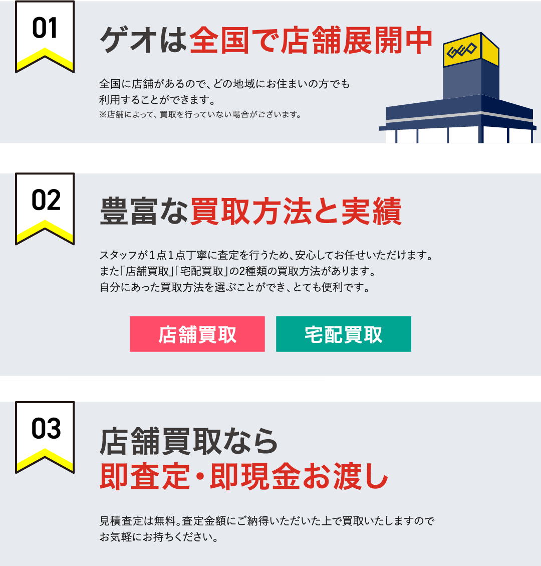 ゲオは全国1,000店舗以上 豊富な買取方法と実績 店舗買取なら即査定・即現金化