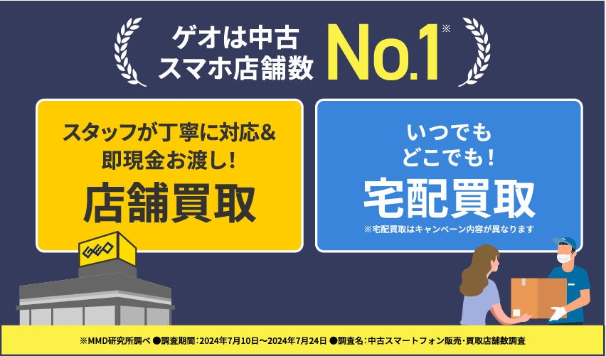 ゲオは中古スマホ店舗数No.1
