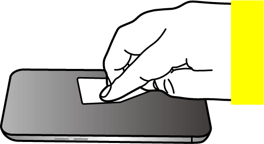 付属フィルムでスマホの汚れをふき取り