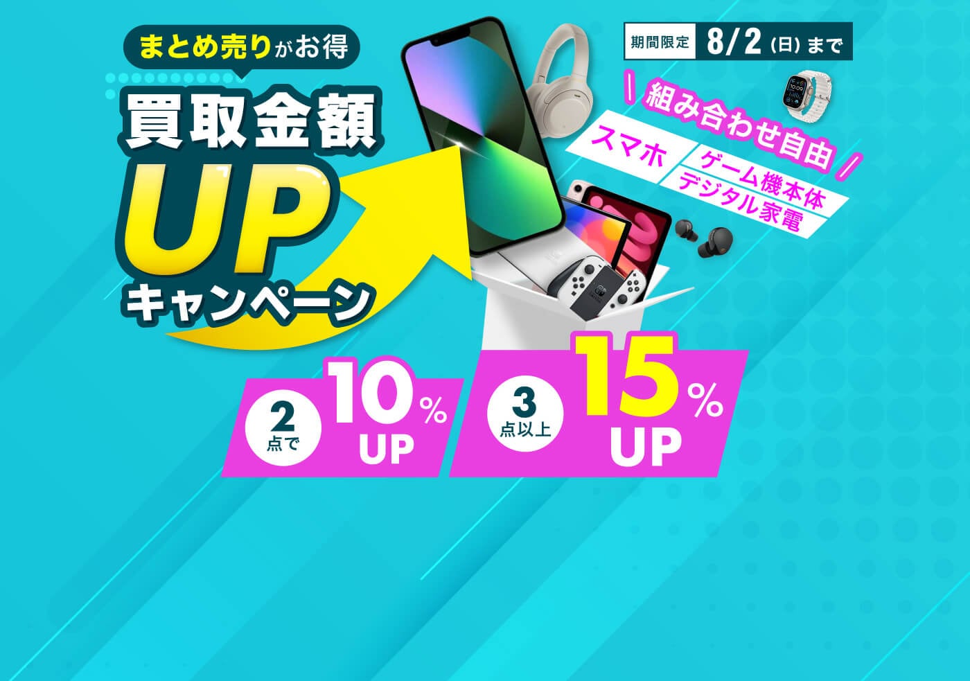 まとめ売りがお得 買取金額UPキャンペーン