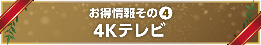 お得情報その④　4Kテレビ