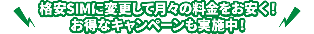 格安SIMに変更して月々の料金をお安く！お得なキャンペーンも実施中！