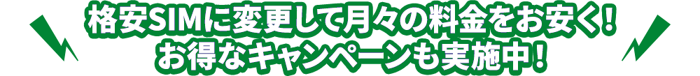 格安SIMに変更して月々の料金をお安く！お得なキャンペーンも実施中！
