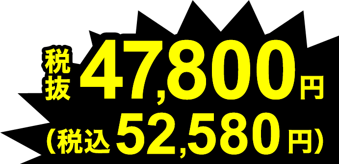 税抜47,800円（税込52,580円）