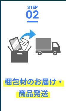 STEP.2 梱包材のお届け・商品発送