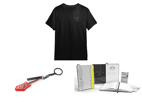 「DEATH STRANDING 2: ON THE BEACH」【非売品】ギターキーチェーン、Tシャツ、ノートブックセット※ノートは1冊となります。