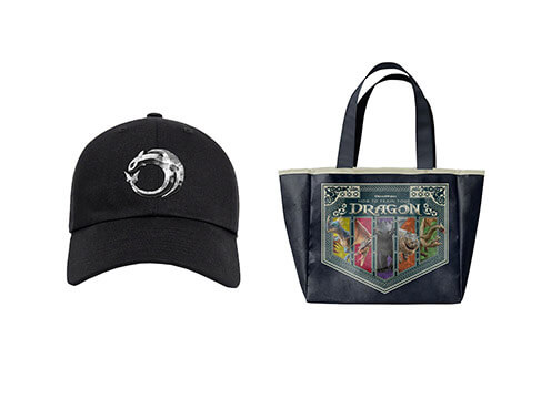 特製ドラゴンデザインキャップ＆バーク島のドラゴンたちが描かれたトートバッグ　セット