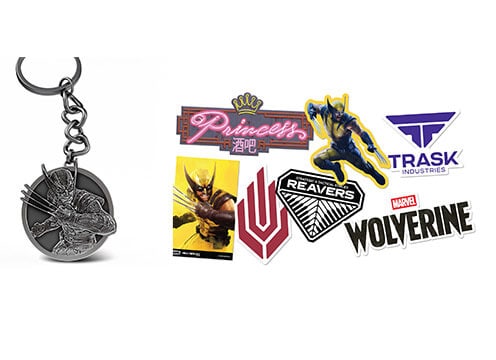 Marvel's Wolverine オリジナルグッズ：3Dメタルキーホルダー/ステッカーシート(7枚セット)