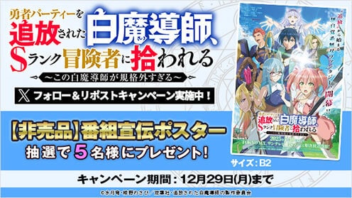 勇者パーティーを追放された白魔導師、Sランク冒険者に拾われる ～この白魔導師が規格外すぎる～ リポストキャンペーン