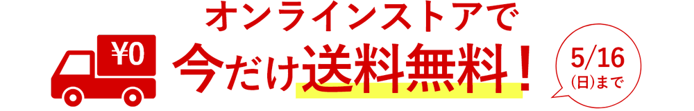 オンラインストアで今だけ送料無料!